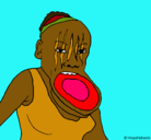 Dibujo Mujer con el labio dilatado pintado por momita