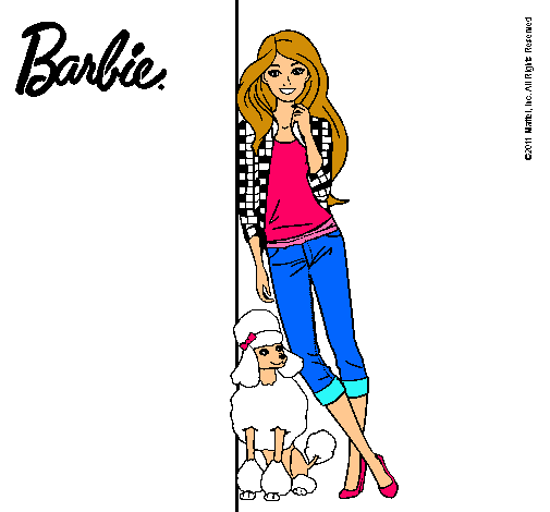 Dibujo Barbie con cazadora de cuadros pintado por Andre1998