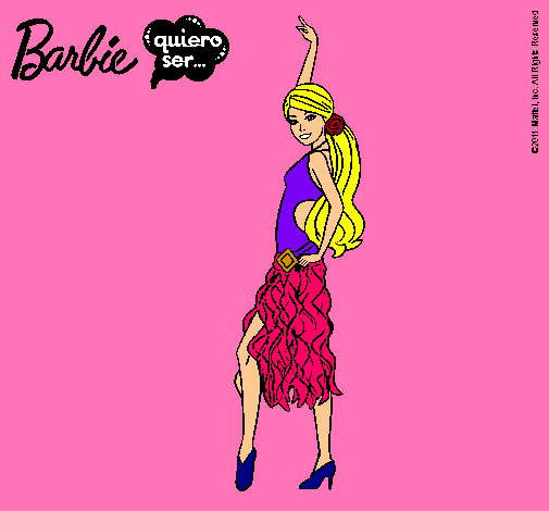 Dibujo Barbie flamenca pintado por cheina7
