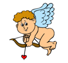 Dibujo Cupido pintado por chipilin