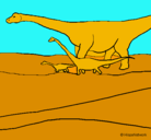 Dibujo Familia de Braquiosaurios pintado por ernes