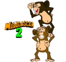 Dibujo Madagascar 2 Manson y Phil pintado por GeovanixD