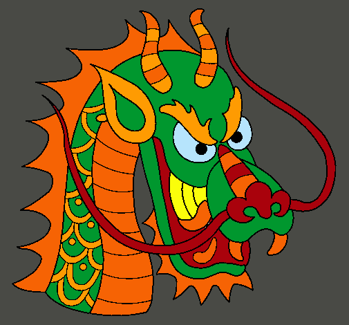 Dibujo Cabeza de dragón pintado por FABRI