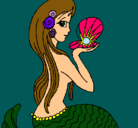 Dibujo Sirena y perla pintado por -mimi-