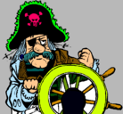 Dibujo Capitán pirata pintado por bigotudo