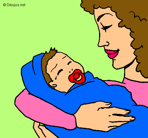 Dibujo Madre con su bebe II pintado por loqiita