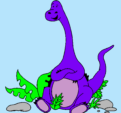 Dibujo Diplodocus sentado pintado por pelusilla