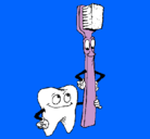 Dibujo Muela y cepillo de dientes pintado por Lidiacosita