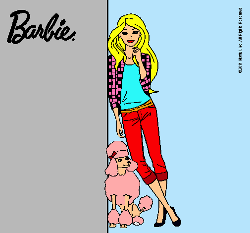 Barbie con cazadora de cuadros