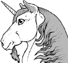 Dibujo Cabeza de unicornio pintado por pally