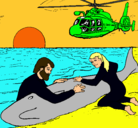 Dibujo Rescate ballena pintado por lupe-2003