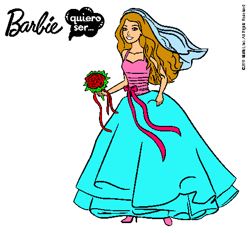 Dibujo Barbie vestida de novia pintado por Andre1998