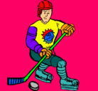 Dibujo Jugador de hockey sobre hielo pintado por uyyyyyyyyyyy