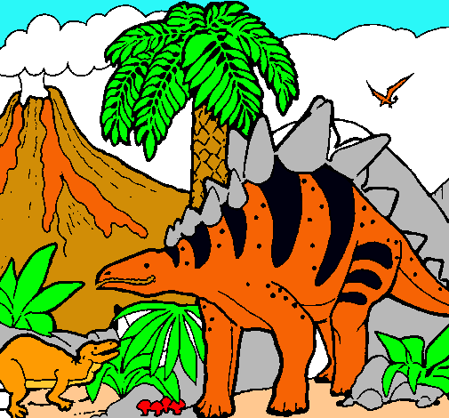 Dibujo Familia de Tuojiangosaurios pintado por Editteduarte