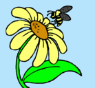 Dibujo Margarita con abeja pintado por bana