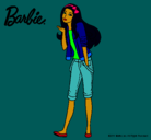 Dibujo Barbie con look casual pintado por naovb