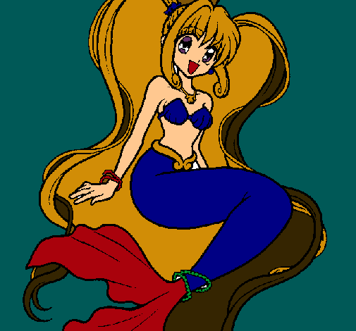 Dibujo Sirena con perlas pintado por luciasaave
