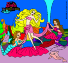 Dibujo Barbie con sirenas pintado por malennna