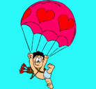 Dibujo Cupido en paracaídas pintado por JFHFDHJD