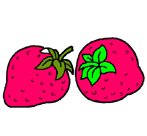 Dibujo fresas pintado por Abrilchu