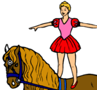 Dibujo Trapecista encima de caballo pintado por chicatv