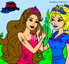 Dibujo Barbie se despiede de la reina sirena pintado por jan3ett