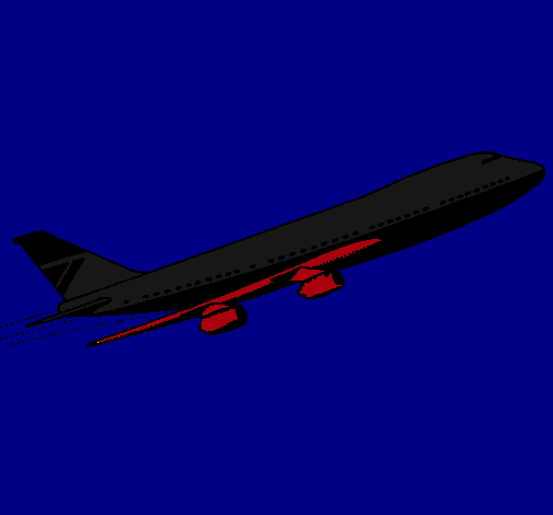 Dibujo Avión en el aire pintado por jafet