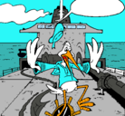 Dibujo Cigüeña en un barco pintado por ADIOS
