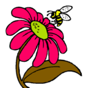 Dibujo Margarita con abeja pintado por JanelY