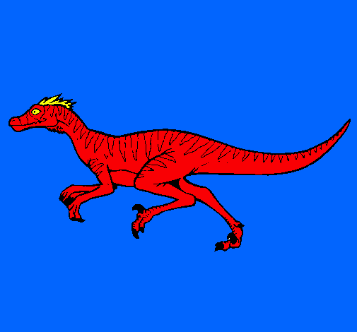 Dibujo Velociraptor pintado por saulito