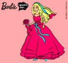 Dibujo Barbie vestida de novia pintado por Editteduarte
