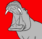 Dibujo Hipopótamo con la boca abierta pintado por calandrillo