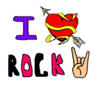 Dibujo I love rock pintado por gomethah