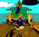 Dibujo Cigüeña en un barco pintado por jack2002