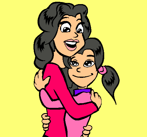 Dibujo Madre e hija abrazadas pintado por sheillah