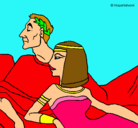 Dibujo César y Cleopatra pintado por ws3nbwscjbhg