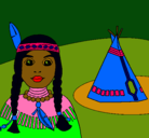 Dibujo India y tepee pintado por YESTERDAY