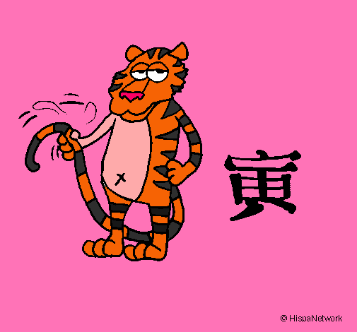 Dibujo Tigre pintado por loqiita