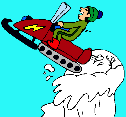 Salto con moto de nieve