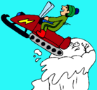 Dibujo Salto con moto de nieve pintado por saira