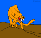 Dibujo Tigre con afilados colmillos pintado por tiriso