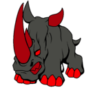 Dibujo Rinoceronte II pintado por cuerno