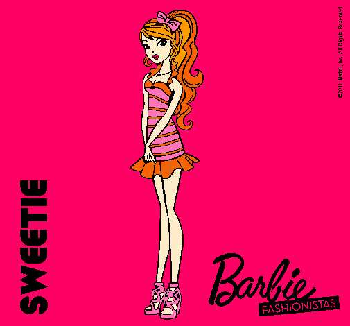 Dibujo Barbie Fashionista 6 pintado por malennna