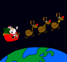 Dibujo Papa Noel repartiendo regalos 3 pintado por karely