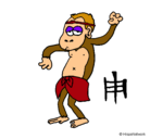 Dibujo Mono  pintado por lobna