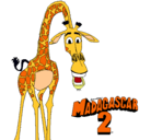 Dibujo Madagascar 2 Melman pintado por lopez