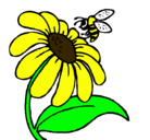 Dibujo Margarita con abeja pintado por christopher