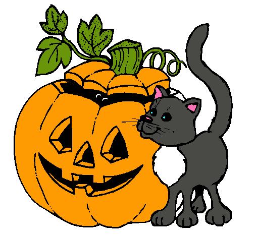 Calabaza y gato