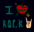 Dibujo I love rock pintado por yeray