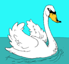 Dibujo Cisne en el agua pintado por rosiiiiiiiii